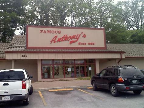 Famous anthonys - Famous Anthony's. Unclaimed. Review. Save. Share. 26 reviews #174 of 280 Restaurants in Roanoke $ American. 4913 Grandin Rd SW, Roanoke, VA 24018-1931 +1 540-772-7140 Website. Opens in 18 min : See all hours.